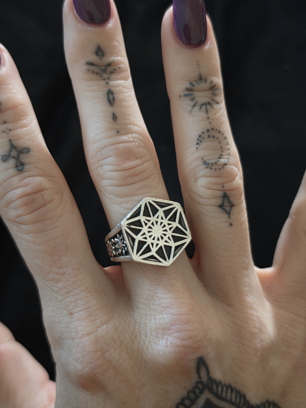 Sterling Silver Clocks And Colours Geometric Signet Ring - Offers Welcome!